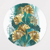 Tak met gouden bladeren Ginko Biloba Labels (Design 2)