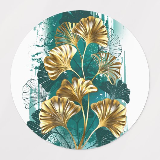 Tak met gouden bladeren Ginko Biloba Labels (Design 1)