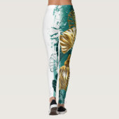 Tak met gouden bladeren Ginko Biloba Leggings (Achterkant)
