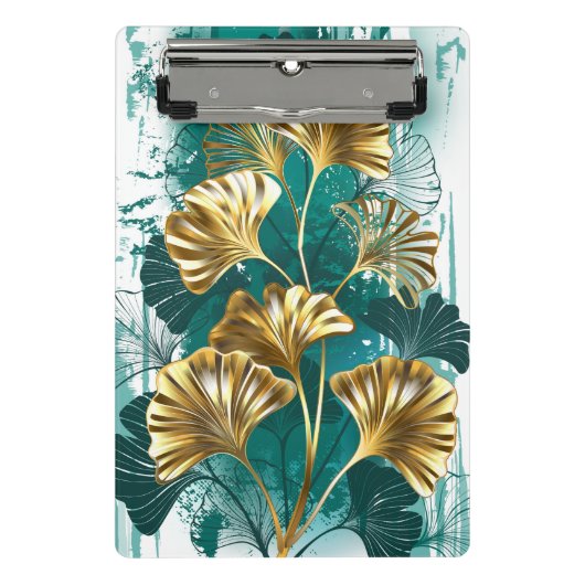 Tak met gouden bladeren Ginko Biloba Mini Klembord (Voorkant)