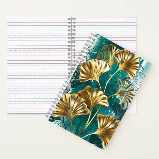 Tak met gouden bladeren Ginko Biloba Notitieboek (Binnen)