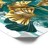 Tak met gouden bladeren Ginko Biloba Poster (Hoek)