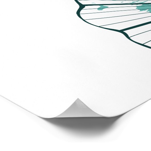 Tak met gouden bladeren Ginko Biloba Poster (Hoek)