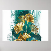 Tak met gouden bladeren Ginko Biloba Poster (Voorkant)
