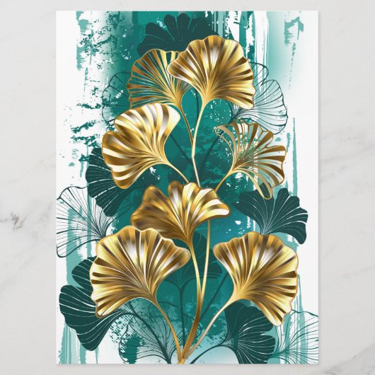 Tak met gouden bladeren Ginko Biloba Programmakaart (Voorkant)