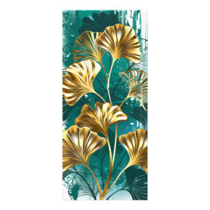 Tak met gouden bladeren Ginko Biloba Reclamekaart