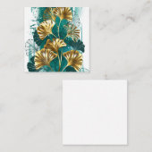 Tak met gouden bladeren Ginko Biloba Vierkante Visitekaartje (Voorkant / Achterkant)