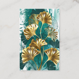 Tak met gouden bladeren Ginko Biloba Visitekaartje