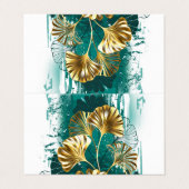 Tak met gouden bladeren Ginko Biloba Visitekaartje (Buitenkant ongevouwen)