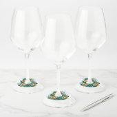 Tak met gouden bladeren Ginko Biloba Wijnglaslabel (Set)