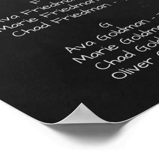 Tak met kromme alfabetische zitplaats poster (Hoek)