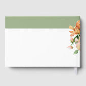 Tak met perzik frose bloemen bloemenbruiloft gastenboek (Achterkant)