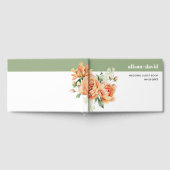 Tak met perzik frose bloemen bloemenbruiloft gastenboek (Volledig)