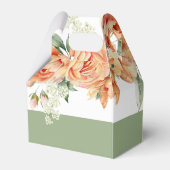 Tak met perzik rozen typografie bruiloft bedankdoosjes (Achterkant)