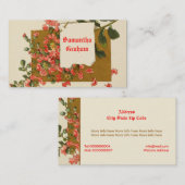  tak met rode roze bloemetjes op maat visitekaartje (Voorkant / Achterkant)