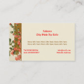  tak met rode roze bloemetjes op maat visitekaartje (Achterkant)