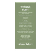 Tak met roos bloemen salie bruiloft programma (Achterkant)