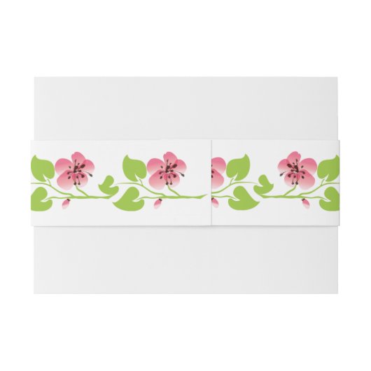 Tak met roze kersenbloesem lente bruiloft uitnodigingen wikkel (Achterkant Voorbeeld)