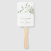 Tak met salie groene bloemen bruiloft programma handwaaier (Voorkant)