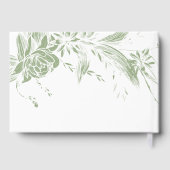 Tak met salie groene en witte bloemen bruiloft gastenboek (Achterkant)