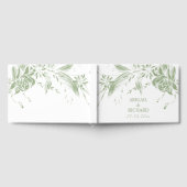 Tak met salie groene en witte bloemen bruiloft gastenboek (Volledig)