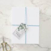 Tak met witte bloemen typografie bruiloft cadeaulabel (Met Touw)