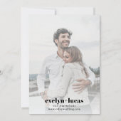 Tak roze roos en witte bloemen foto bruiloft save the date (Achterkant)