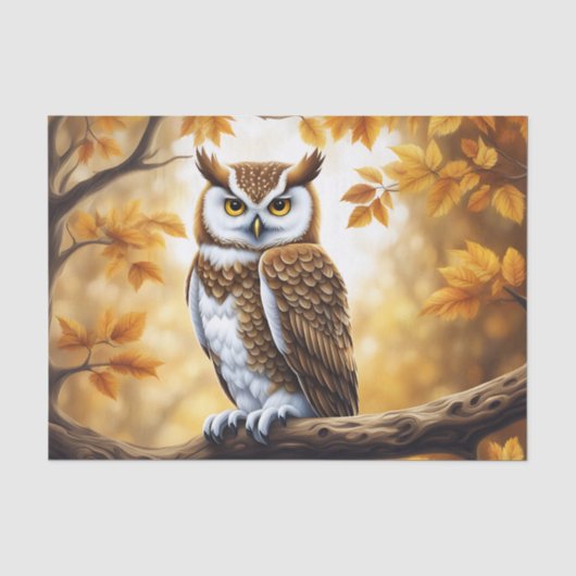 Tak Uil Bruin en Witte Vogel Tissuepapier (Voorkant)