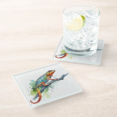 Tak van kleuren: Chameleon Art Glazen Onderzetter (Schuin)