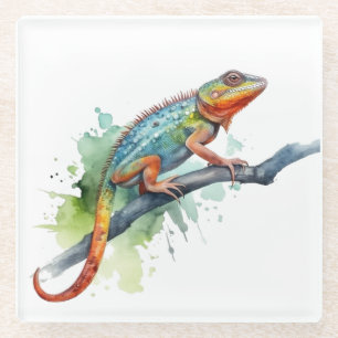 Tak van kleuren: Chameleon Art Glazen Onderzetter