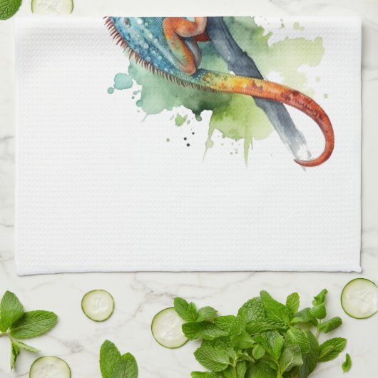 Tak van kleuren: Chameleon Art Theedoek (Gevouwen)