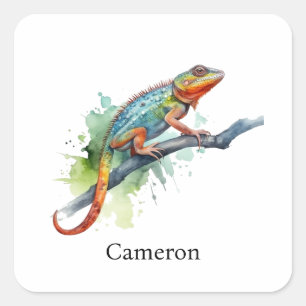 Tak van kleuren: Chameleon Art Vierkante Sticker