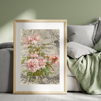 Tak van Pink Roses Decoupage Tissue Paper Tissuepapier