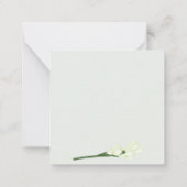 Tak van witte Freesia. Notitiekaartje (Achterkant)