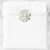 Tak van witte Freesia. Ronde Sticker (Tas)