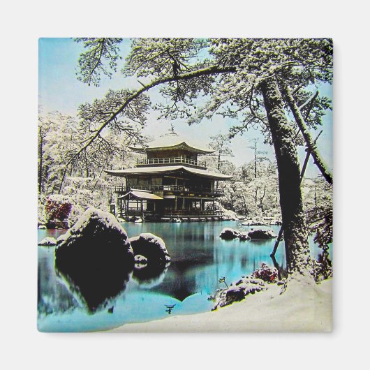 TAKAGI Glass Magic Lantern Slide KINKAKUJI GARDENS Magneet (Voorkant)