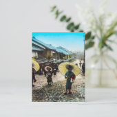 TAKAGI Glass Magic Lantern Slide School Children Briefkaart (Staand voorkant)