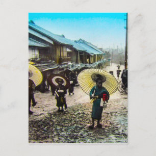 TAKAGI Glass Magic Lantern Slide School Children Briefkaart