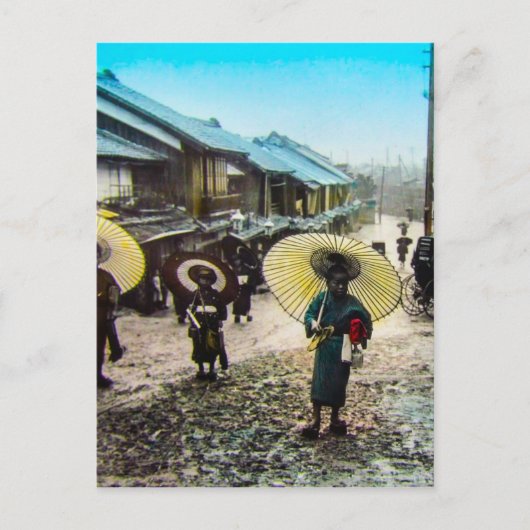 TAKAGI Glass Magic Lantern Slide School Children Briefkaart (Voorkant)