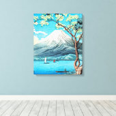 Takahashi - Mount Fuji uit het meer van Yamanaka Canvas Afdruk (Insitu (Houten vloer))