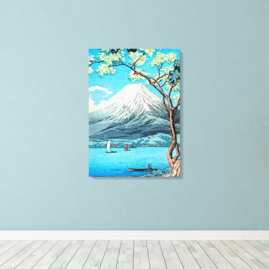 Takahashi - Mount Fuji uit het meer van Yamanaka Canvas Afdruk (Insitu (Houten vloer))
