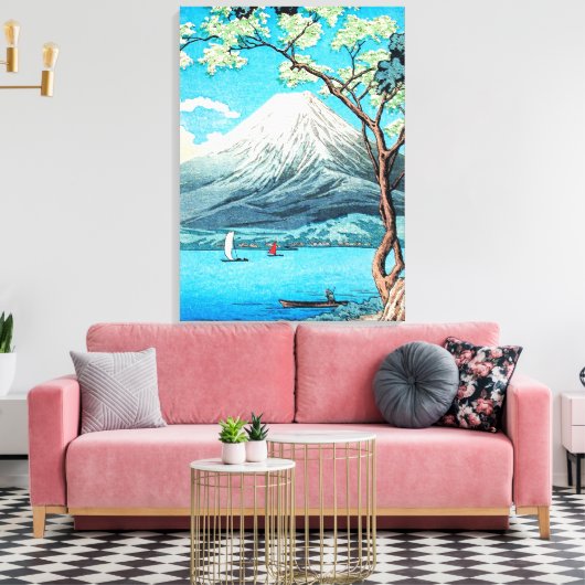 Takahashi - Mount Fuji uit het meer van Yamanaka Canvas Afdruk (Insitu (Woonkamer))
