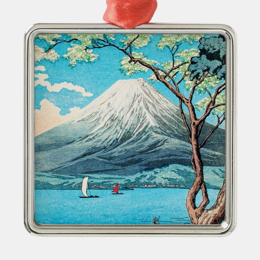 Takahashi - Mount Fuji vanuit Lake Yamanaka Metalen Ornament (Voorkant)