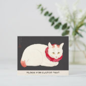 takahashi shotei tama nekko cat portret ukiyo-e briefkaart (Staand voorkant)