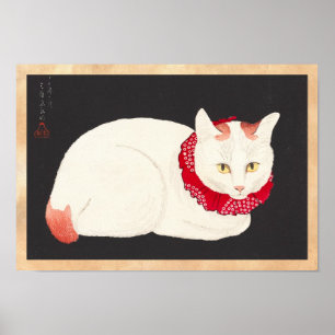 takahashi shotei tama nekko kat portret ukiyo-e poster