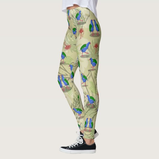 Takahe NZ / Aotearoa vogels Patroon Leggings (Links)