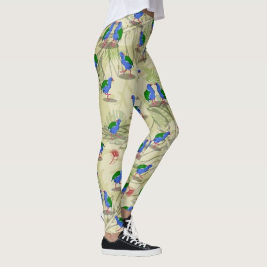 Takahe NZ / Aotearoa vogels Patroon Leggings (Rechts)