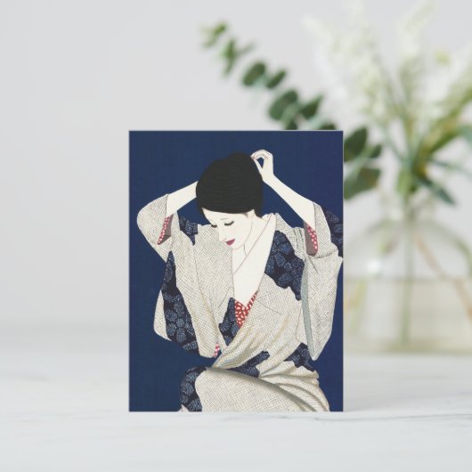 Takasawa Keiichi Hair classic japanese dame Briefkaart (Staand voorkant)