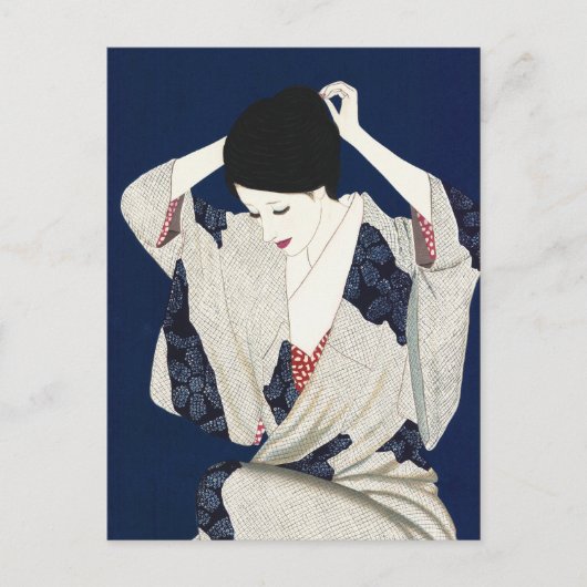 Takasawa Keiichi Hair classic japanese dame Briefkaart (Voorkant)