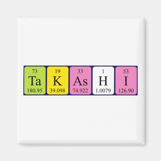 Takashi periodieke lijstnaam magnet (Voorkant)